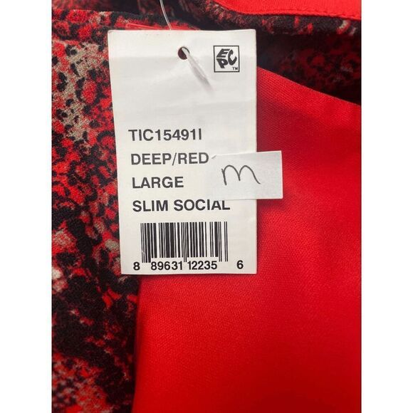 Crystal Doll Juniors' Women's Python-Print Off-The-Shoulder Dress - Red L - Picture 4 of 7